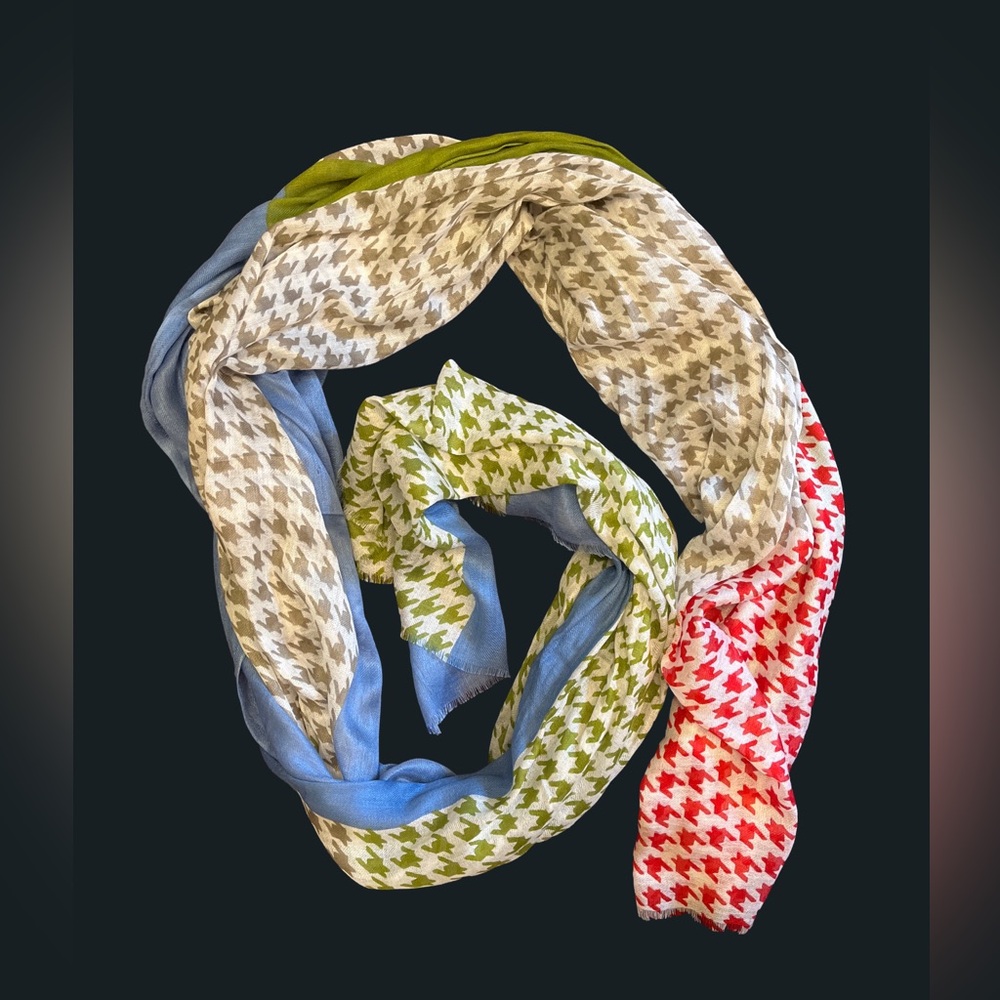 TILO modal cashmere blend translucent multicolour houndstooth wrap or scarf